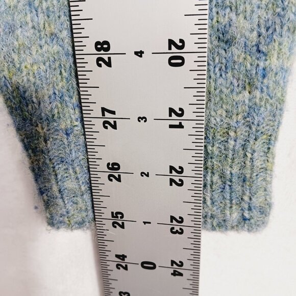 TAHARI, Cropped Button Cardigan, Medium, Soft, Lightweight, Blue/Green Mix - Picture 15 of 16